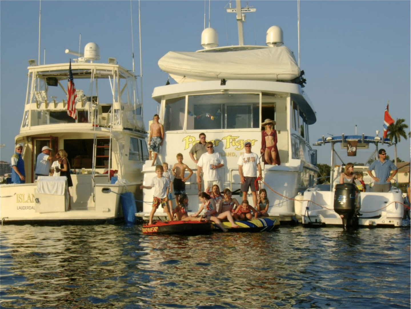 Families on yachts